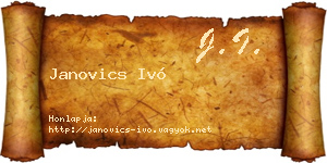 Janovics Ivó névjegykártya